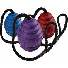Classic Pet Products Rubber Oval Ball on a Rope Dog Toy