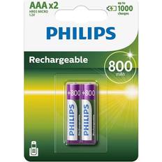 Aaa genopladelige Philips Genopladelige AAA batterier (800mAh) 2-Pack