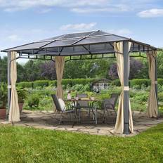 Toolport Trädgardspaviljong Hardtop Sunset Deluxe Beigefärgat, 3x4m