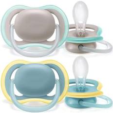 Cura del Bambino Philips Avent 2 Succhietti Ultra Air 18m Neutro