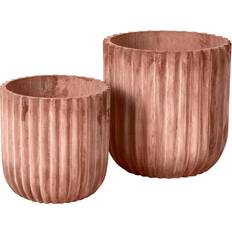 Broste Copenhagen Potten, planten en teelt Broste Copenhagen Fiber Bloempot 2-Pack Terracotta