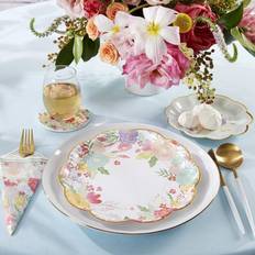 Assiettes Jetables Kate Aspen Garden Blooms 9 in Premium Paper Plates Set of 16