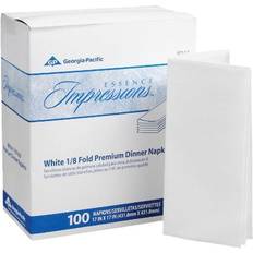 Georgia-Pacific GPC92117, Dinner Napkins, White, 17"W x 17"D, 400/Carton