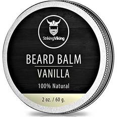 Beard butter Vanilla Beard Balm Styles Strengthens & Softens Beards and Mustaches 100% Natural Beard Conditioner with Organic Shea Butter Tea Tree Argan & Jojoba Oils with Vanilla Scent by Strikin