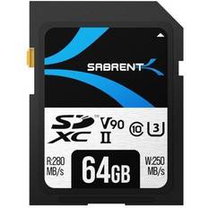 Sabrent Rocket v90 64GB SD UHS-II Memory Card R280MB/s W250MB/s (SD-TL90-64GB)