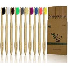 10 Pcs Soft Bristles Bamboo Toothbrush, Biodegradable