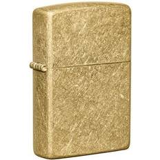 Benzine Aanstekers Zippo Regular model Tumbled Brass 49477-000002, aansteker goud