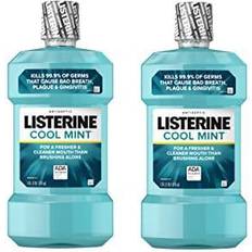 Dental Care Johnson & Johnson Listerine Cool Mint Antiseptic Mouthwash to Kill 99% of Germs That Cause Bad Breath, Plaque