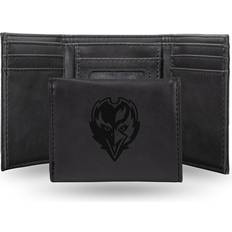 NFL Football Fan Shop Rico Ravens Laser-Engraved Black Trifold Wallet