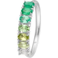 Smaragder Ringe Mads Z Poetry Ring - Silver/Green/Transparent