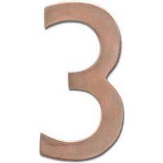 Metal Facade Numbers Architectural Mailboxes Antique Copper Floating House Number 3