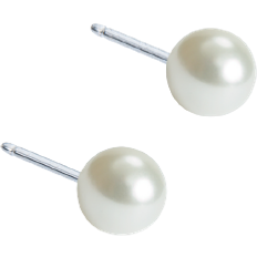 Blomdahl örhängen 10mm pärlor Blomdahl Natural Earrings - Silver/Pearl