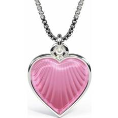 Venice Halskæder Pia & Per Heart Necklace - Silver/Pink