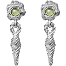 Maanesten Grøn Øreringe Maanesten Siri Earrings - Silver/Green
