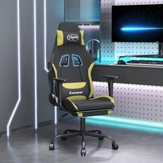 vidaXL Sedia Da Gaming Con Poggiapiedi Nero E Verde Chiaro In Tessuto