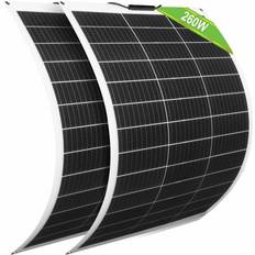 Eco-Worthy 260W 12V (2 pcs 130W) Flexible Monocrystalline Solar Panel Waterproof Photovoltaic Module for rv Boat Caravans Roof Cabin and Non-flat Surfaces