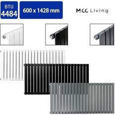 Grey Radiators Grey, 600x1428 Double MCC Radiator Horizontal Vertical Designer