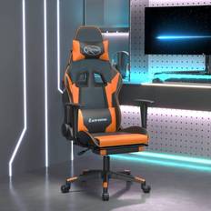 vidaXL Sedia Da Gaming Con Poggiapiedi Nero E Arancione In Similpelle