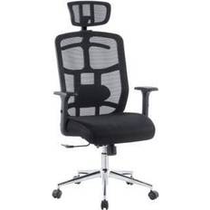Techly ICA-CT MC020, Polstret sæde, Ryglæn i net, Sort, Sort, Stof, Sort