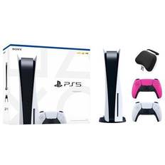 Ps4 controller price Sony PlayStation 5 Disc Edition with Two Controllers White and Nova Pink DualSense and Mytrix Hard Shell Protective Controller Case