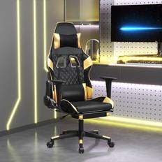 Röda Gamingstolar vidaXL Gamingstol med fotstöd svart och guld konstläder