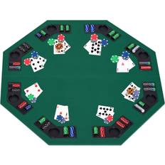 Table Sports Homcom 1.2m/48" Foldable Poker Table 8 Players Blackjack Chip Trays