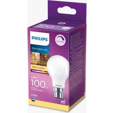 Philips 100W A60 BC LED Dimmable Classic Bulb, White