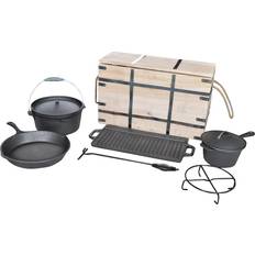 Acciaio Inossidabile Utensili da cucina vidaXL Forno Olandese 9 Pz - Nero Set di pentole con coperchio