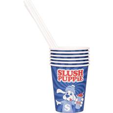 Slush Slush Puppie Pappbecher mit Trinkstrohhalme (20er Pack)