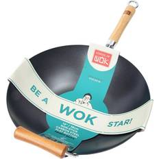 Carbon wok School of Wok Wok Star 14" 35cm Non-Stick Carbon Heavy