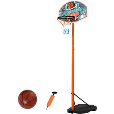 Multicoloured Basketball Hoops Homcom Kids Adjustable Basketball Hoop Stand With Ball and Pump