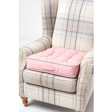 Heimtextilien Homescapes Cotton Armchair Booster Cushion Sitzkissen Grün, Rosa