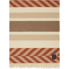 Lexington Couvertures Lexington Striped Recycled Couverture Rouge, Marron, Cuivre (170x130cm)