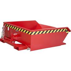 Sicherheit für Kinder EUROKRAFTpro Mini tilting skip for metal swarf, low overall height, capacity 0.46 mÂ³ red RAL 3000