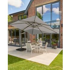 Grigio Canestri da Basket Norfolk Leisure Royce Ambassador LED Nova Sun Soft Grey Parasol with Base & Cover