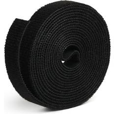 Label The Cable Managment Hook and Loop Tape, 9.8 ft (3 m) Black, Velour Quality Ties Reusable, Wire Ties CuttoSize, Cord Organizer, Wire