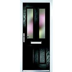 Crystal Frosted Glazed Black External Door (x)