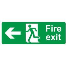 Otros Techos de Plástico Fire Exit Arrow Left Self Adhesive Vinyl 400mm 150mm Castle Promotions Sign