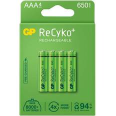 Gp recyko aaa GP Batteries RHCH63E018 ReCyko 650mAh AAA card of 4