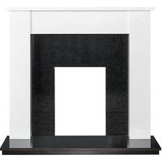 Fireplaces Adam Buxton Fireplace in Pure White & Black Marble, 48 Inch