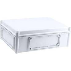 X box series Fibox EK Series Grey Polycarbonate Enclosure, IP66, IP67, Flanged, Grey Lid, 380 x 280 x 130mm