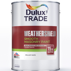 Dulux Trade Weathershield Magnolia Smooth Masonry Paint Red, White, Brown, Grey 5L