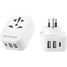 Elektroartikel Lifeventure World To Aus/china Travel Adaptor With Usb White