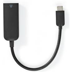 Nedis USB-adapter USB 3.2 Gen 1 USB Type-C Han RJ45 Hun 1000 Mbps 0.20 m Runde Nikkelplateret PVC Sort Plastikpose