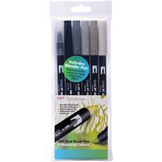 Grey Brush Pens Tombow Art Dual Brush Pens Grey Colours Pack of 6, none