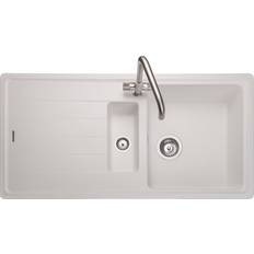 Kitchen Sinks Rangemaster 1.5 Bowl Inset White Granite Kitchen