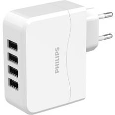 Philips Oplader Batterier & Opladere Philips USB adapterstik, 4 stik, hvid