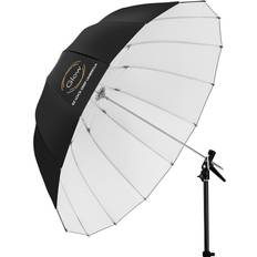 White Umbrellas Glow Easy Lock Large Deep White Fiberglass Umbrella - Black/White Deep