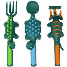 Constructive Eating Dinosaur Set of 3 Utensils for Toddlers, Infants, Babies and Kids Flatware Set is Made i