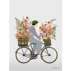 Vissevasse Vægdekorationer Vissevasse Bicycle With Flowers Anledningskort, A7 Plakat